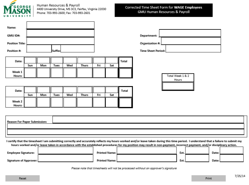 Payroll Time Sheet Template