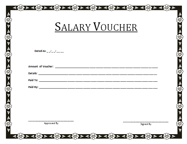 Salary Voucher Template