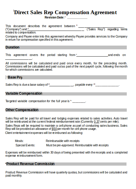 Sales Salary Planning Template