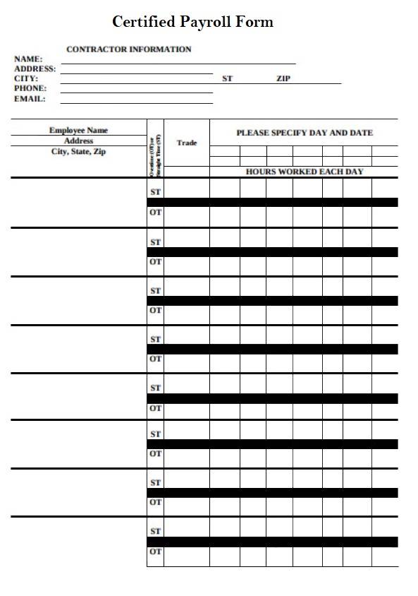 simple certified payroll form