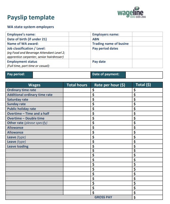 payslip template pdf