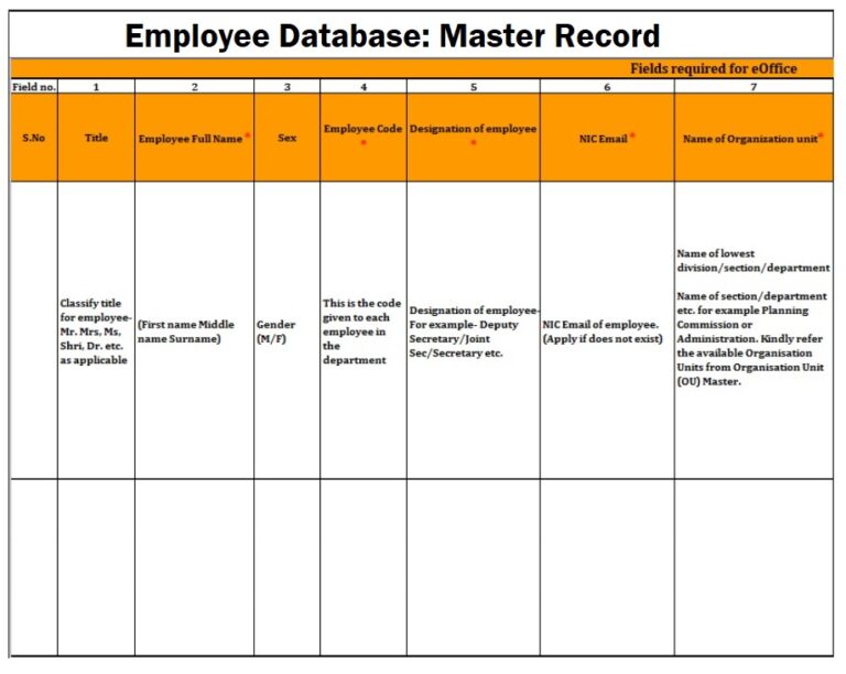 Employee Database Template | Free Payslip Templates
