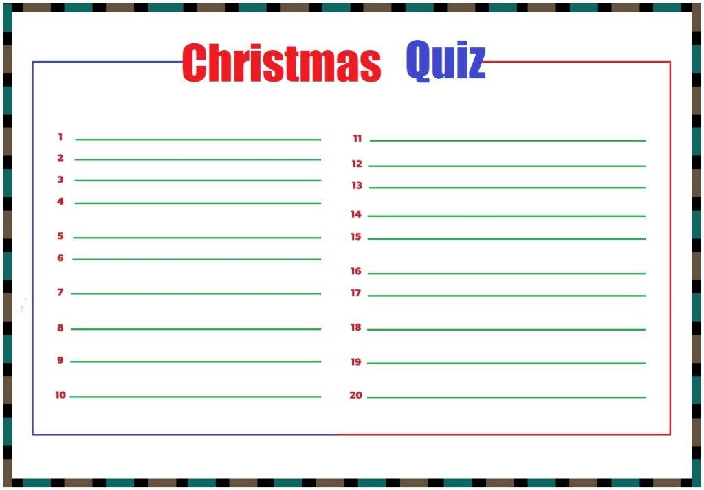 Christmas Quiz Template