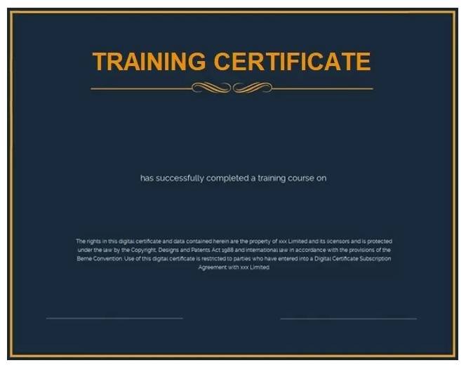 Professional Employee Training Certificate Template