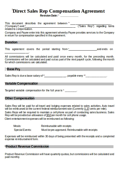 Sales Salary Planning Template